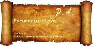 Pacurariu Alexa névjegykártya